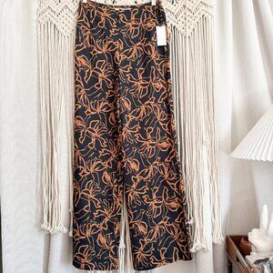 ASTR the Label Sayla Wide Leg Abstract Print Pants Rust & Black Size Small NWT